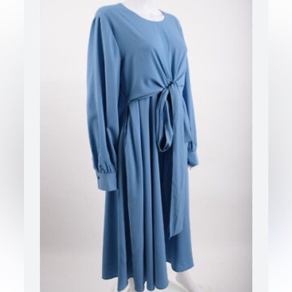 Hugo Boss Dresses & Skirts - Hugo Boss Blue Tie Front Ruched Sundress